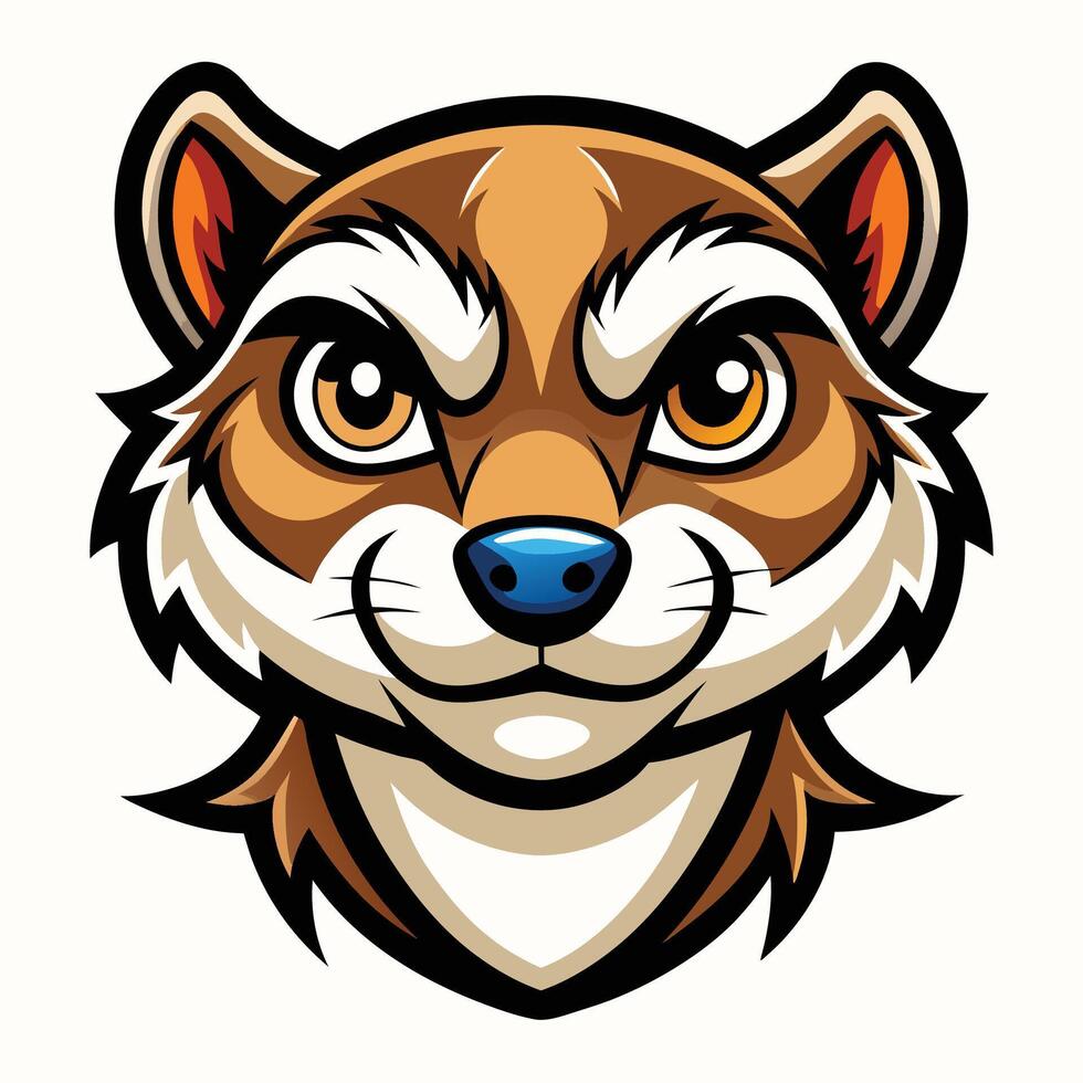 a cartoon fox head with big eyes vector