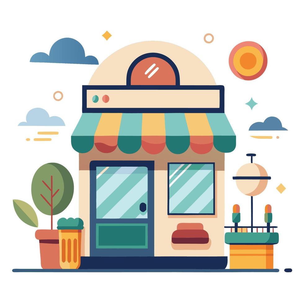 an illustration of a store front vector
