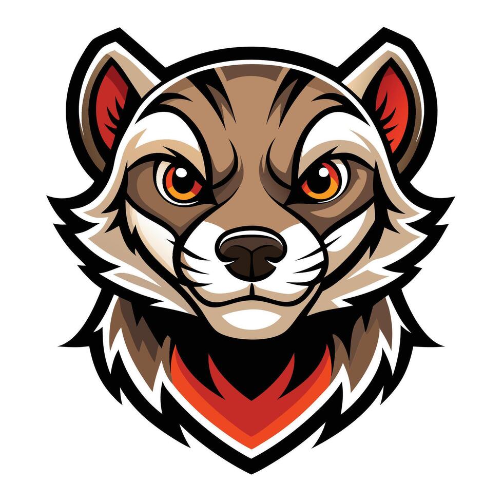 a cartoon head of a ferret vector