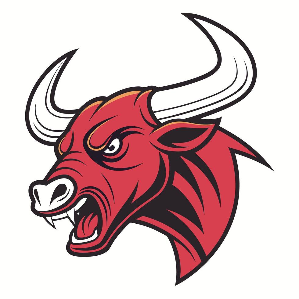 an angry bull head vector