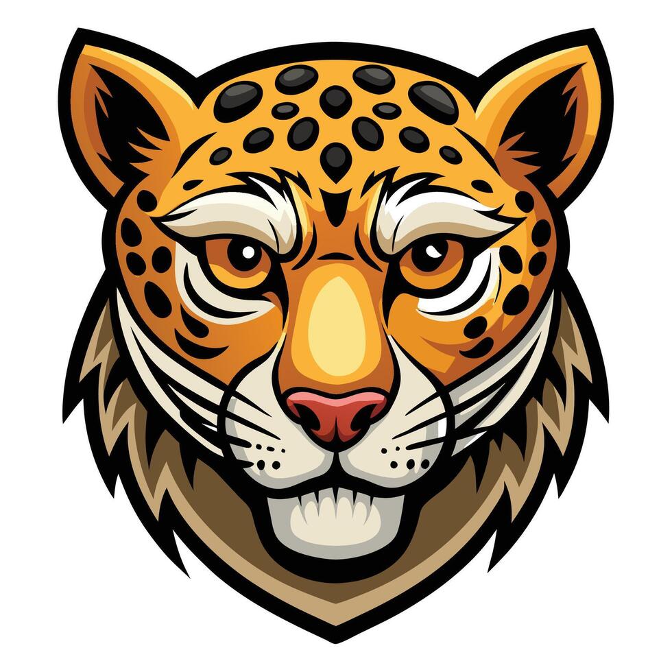 the head of a jaguar is shown in this illustration vector