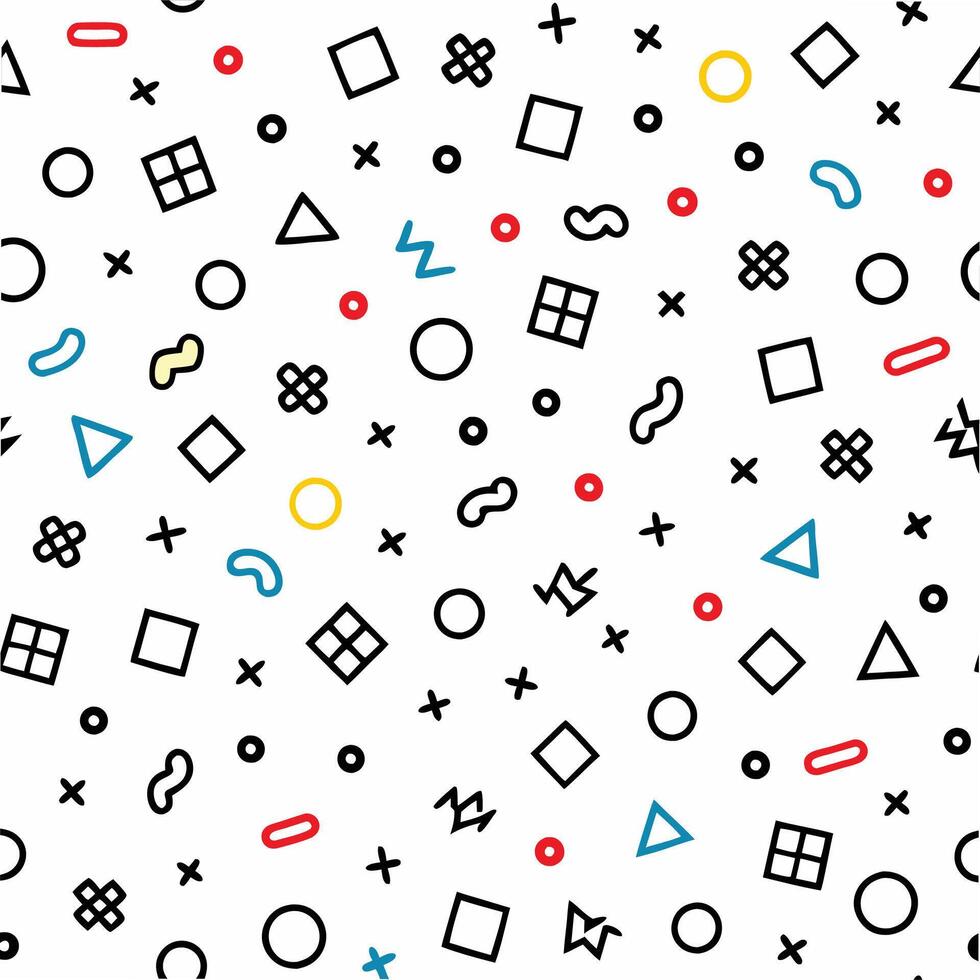 a colorful pattern with geometric shapes and arrows vector