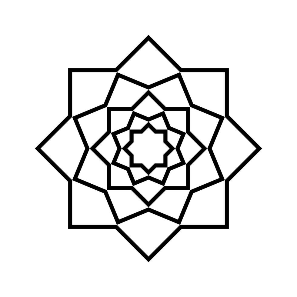 ornament mandala flower islamic icon symbol flat vector