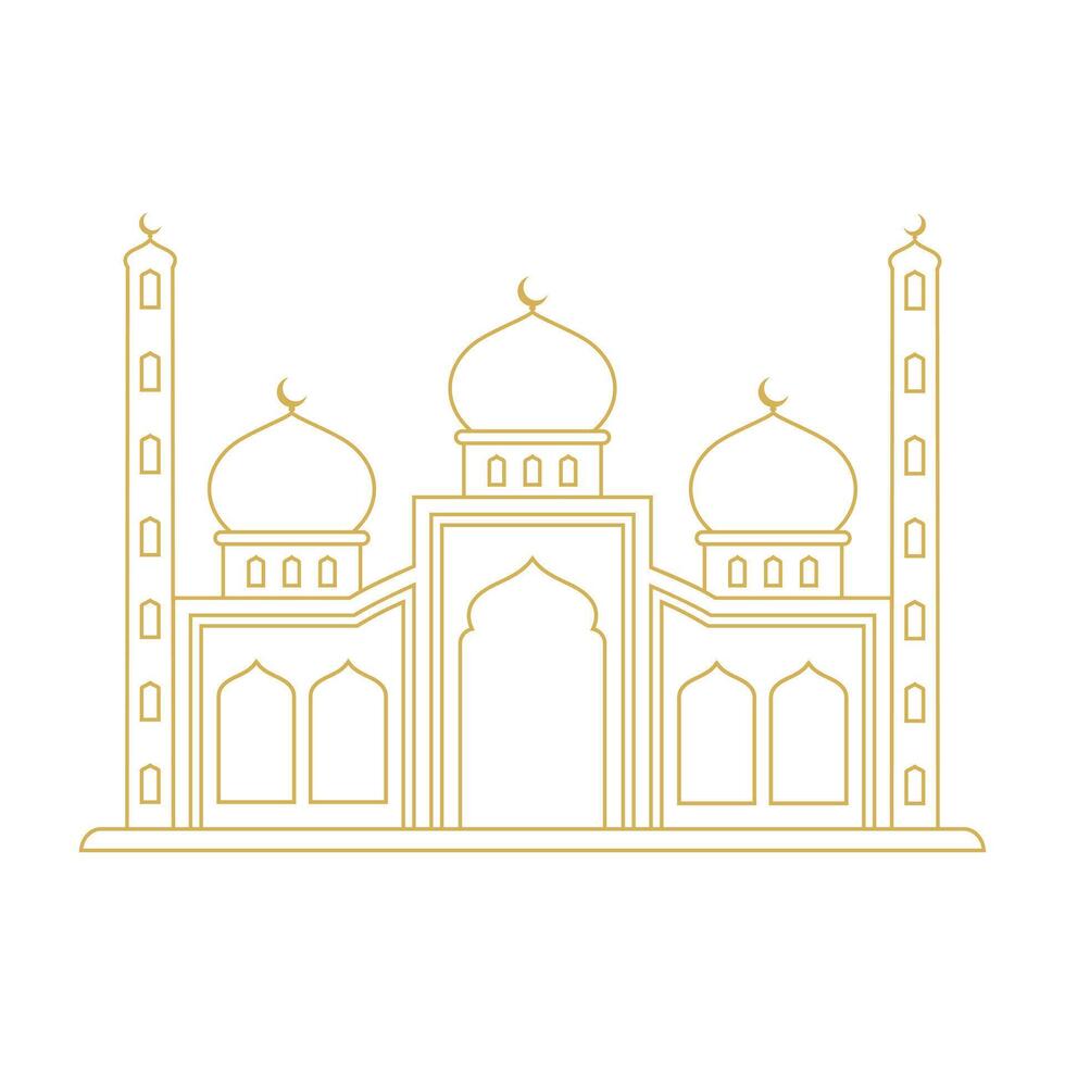 golden mosque architecture islamic design illustration vector