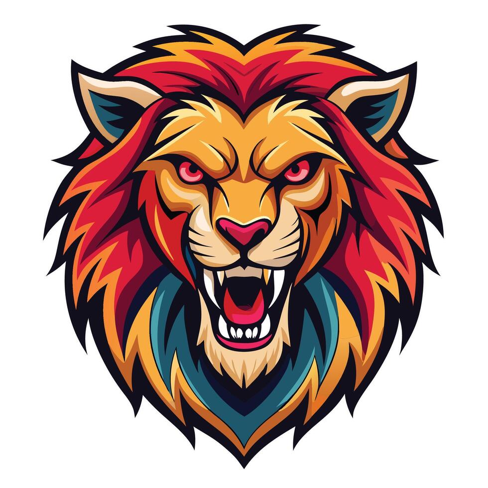 lion head mascot mascot head illustration vector