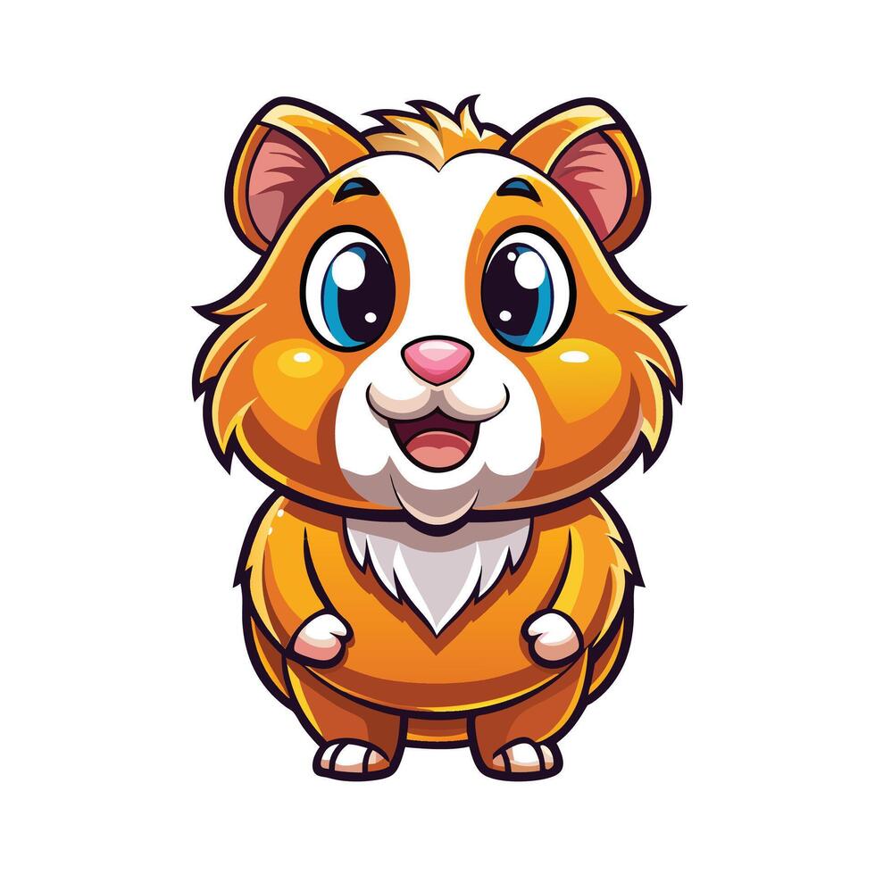 a cartoon hamster with big eyes and a big nose vector