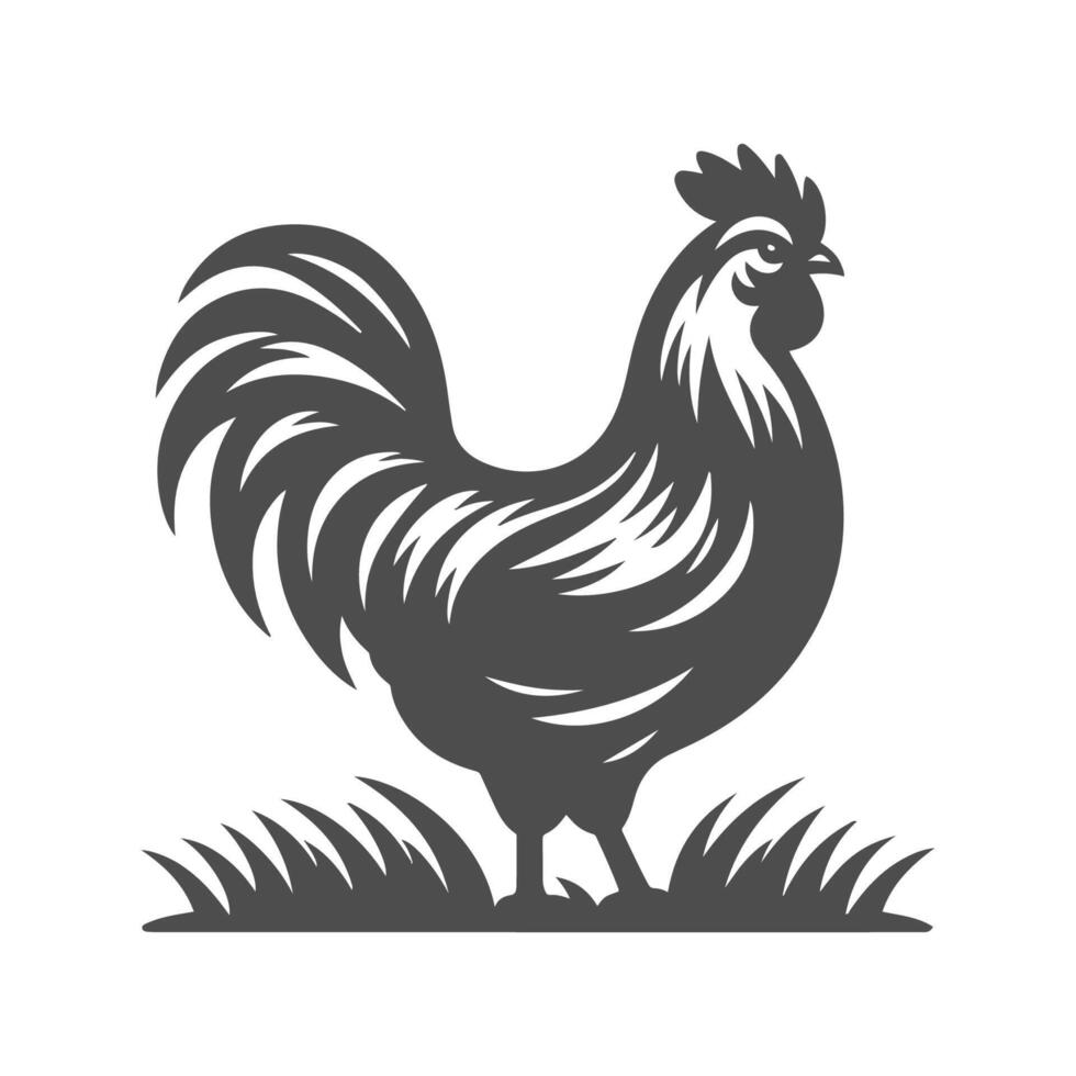 Charming hen silhouette ideal for egg laying and poultry themed creative projects. vector