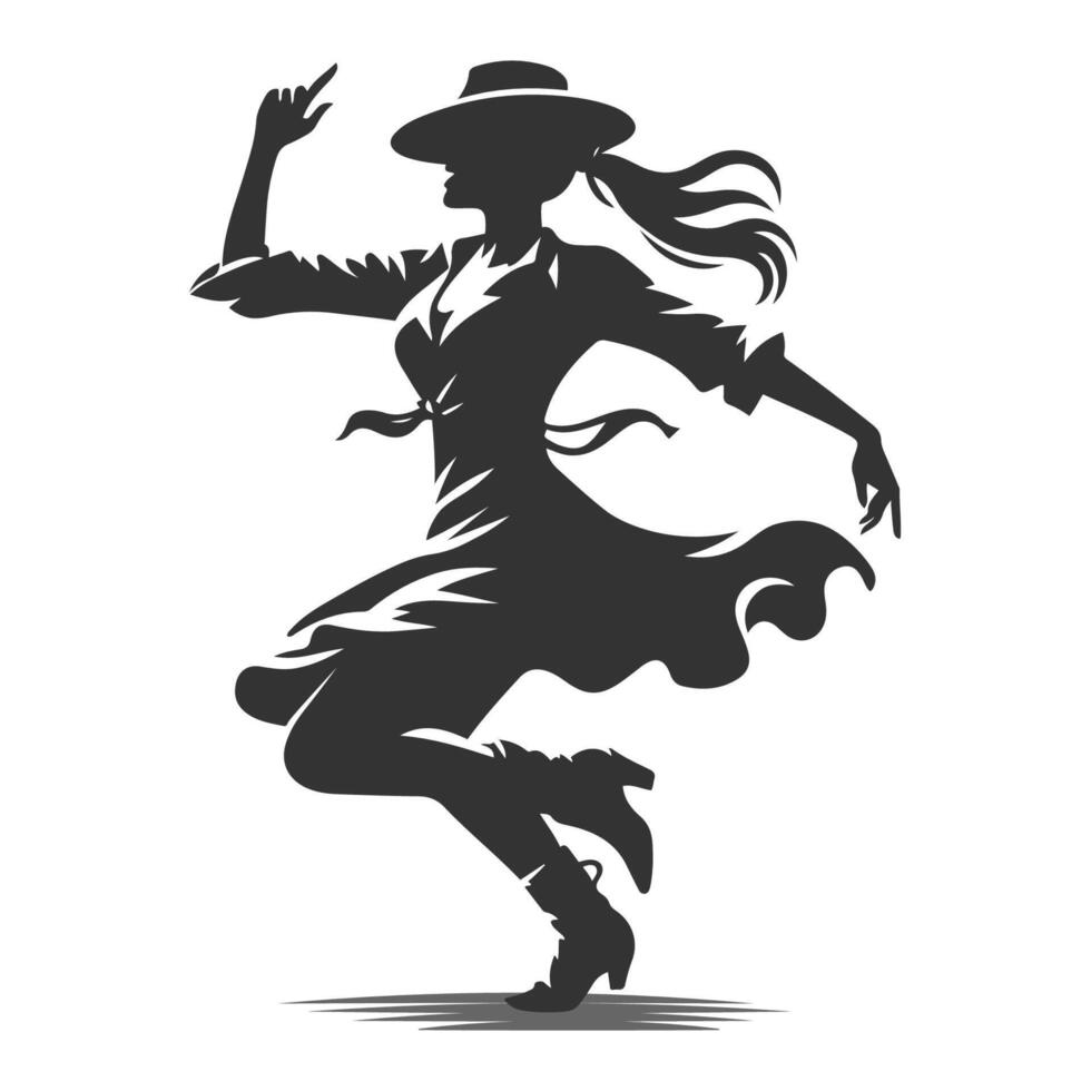Dynamic Cajun jig dancer silhouette celebrating vibrant culture and lively traditions in creative designs. vector