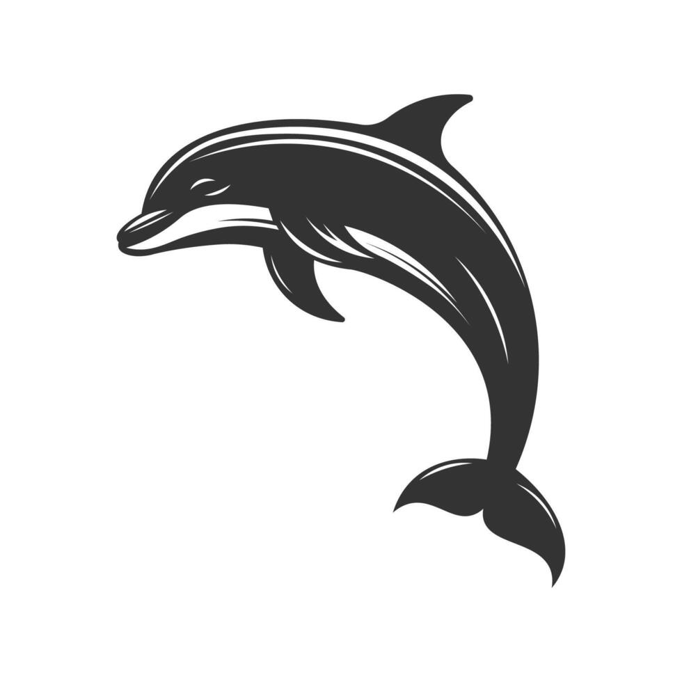 Captivating dolphin silhouette design ideal for sea life lovers and aquatic-themed illustrations. vector
