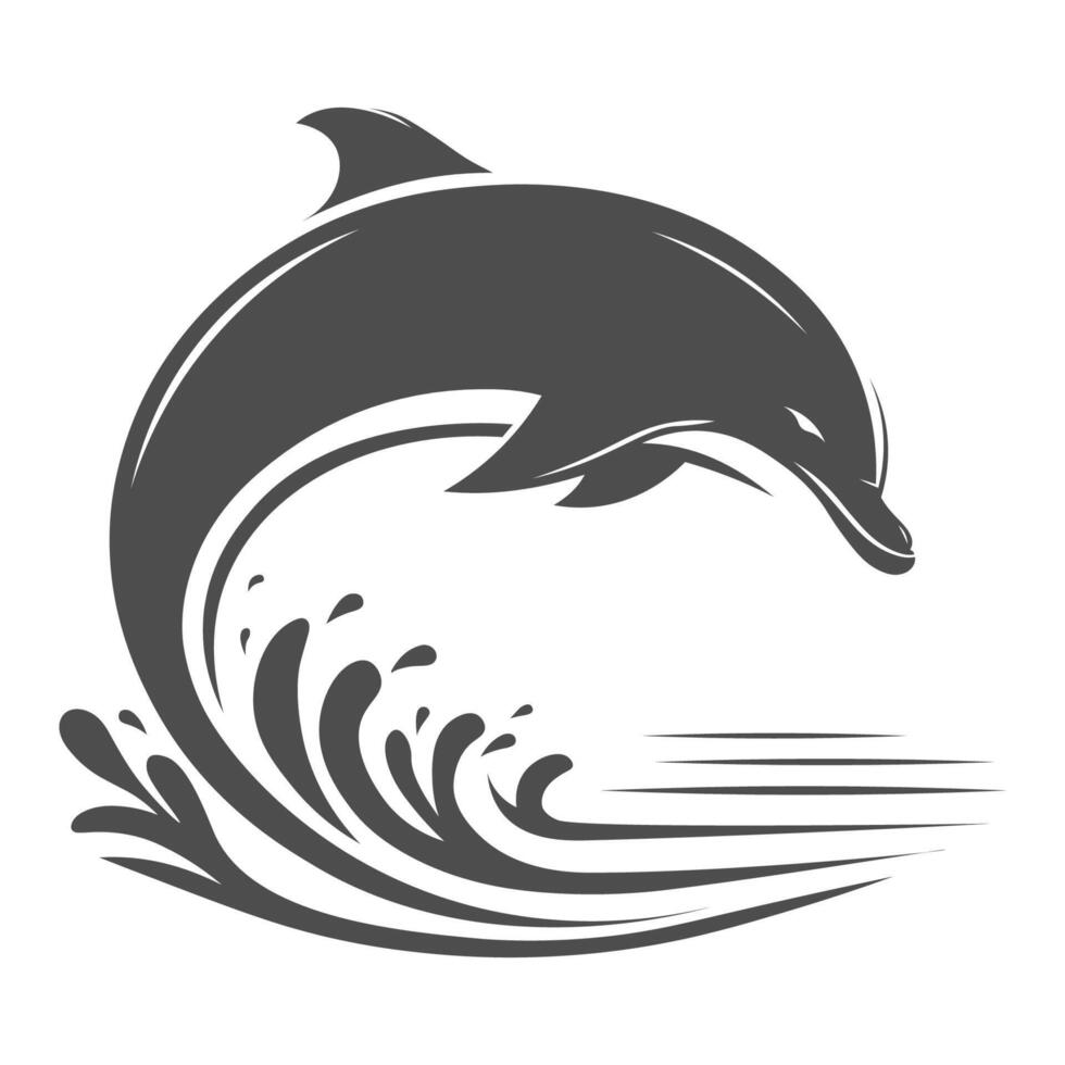 Captivating dolphin silhouette design ideal for sea life lovers and aquatic-themed illustrations. vector