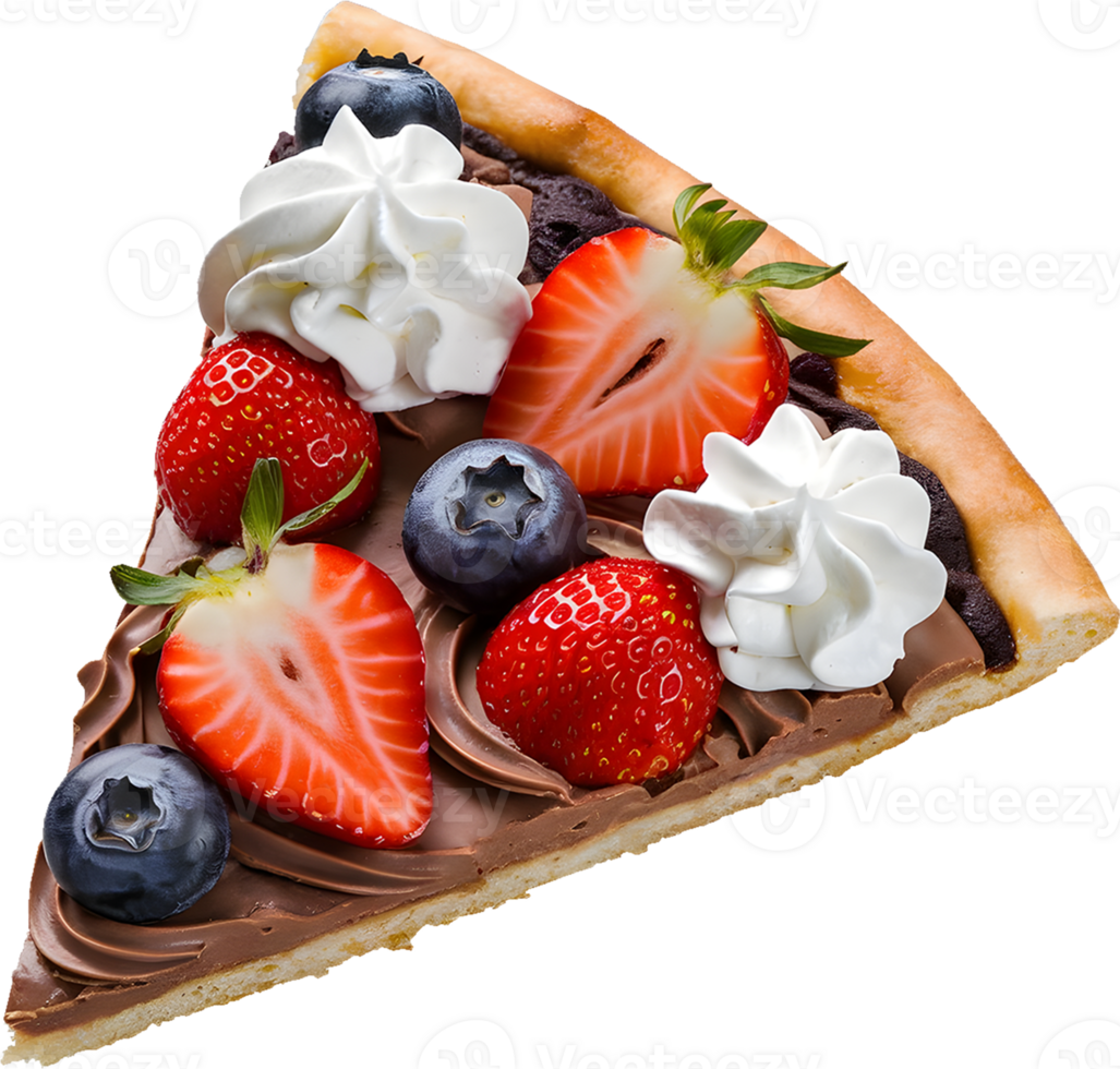 Colorful Dessert Pizza Slice Design png