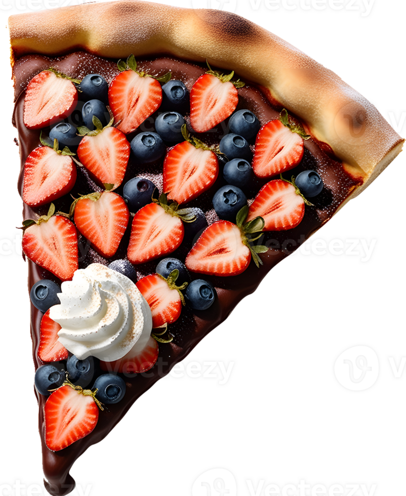 Fruit-Topped Dessert Pizza Slice Art png