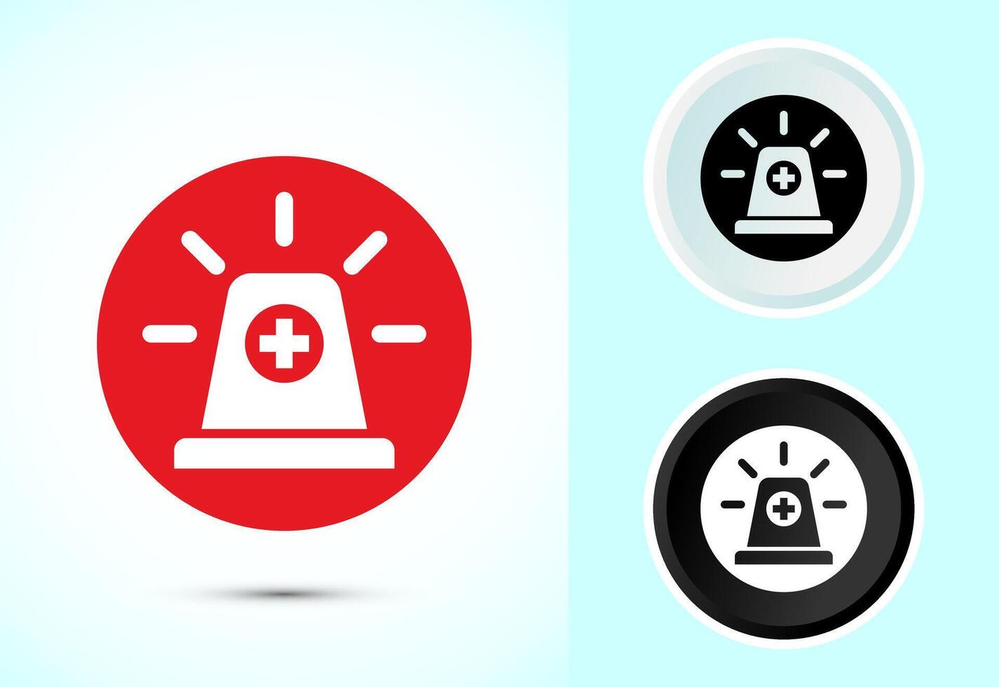 Emergency siren icon, Ambulance emergency siren sign vector