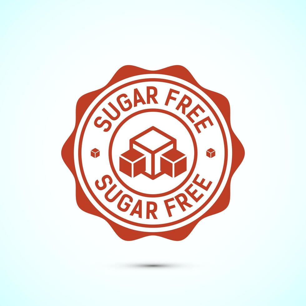 Sugar free icon badge sticker. Diabetic icon. No sugar symbol for food packaging vector