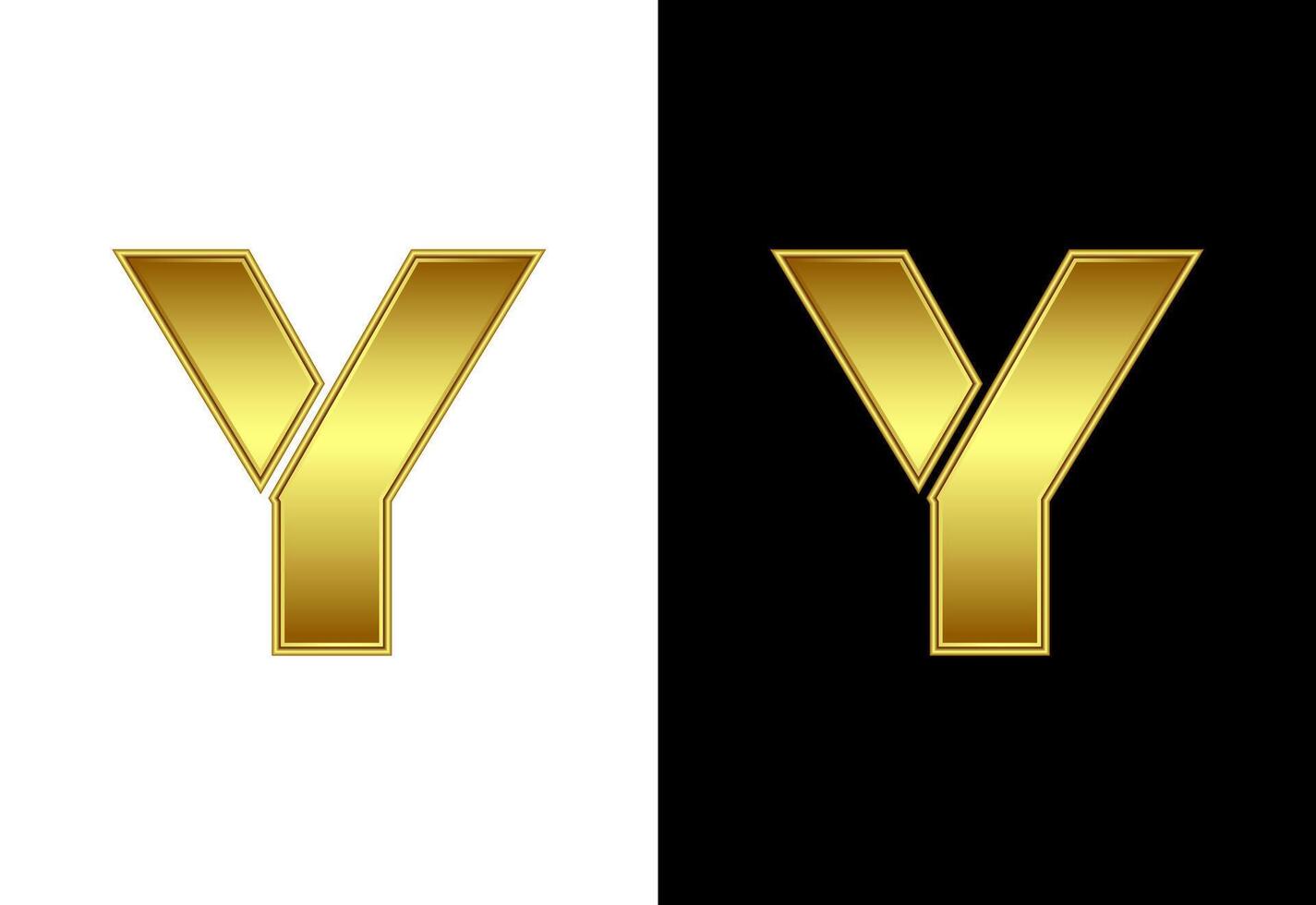 Initial alphabet Y in gold color. Graphic alphabet symbol for corporate business identity vector