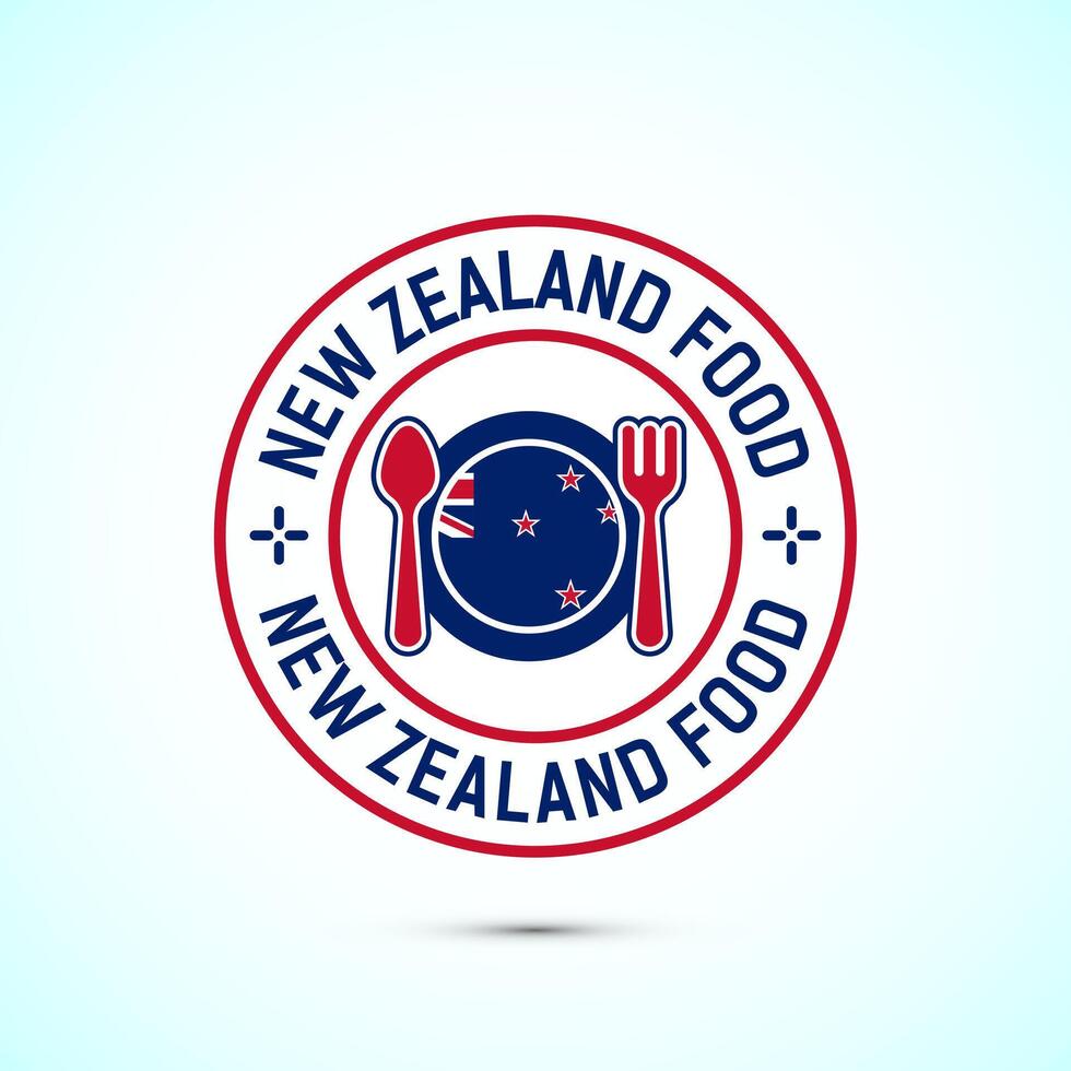 New Zealand food icon badge with flag, suitable for restaurant business vector