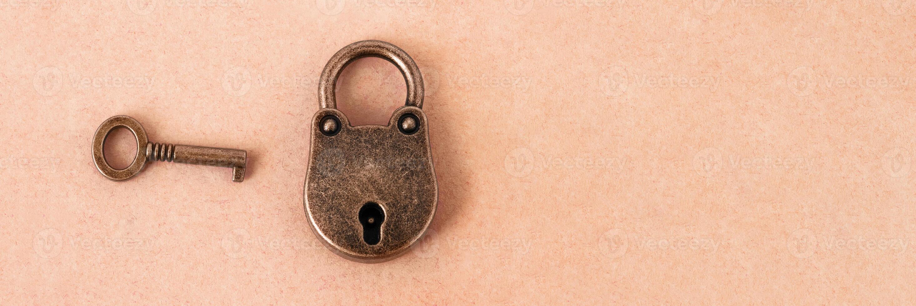 lock and key panoramic mockup photo