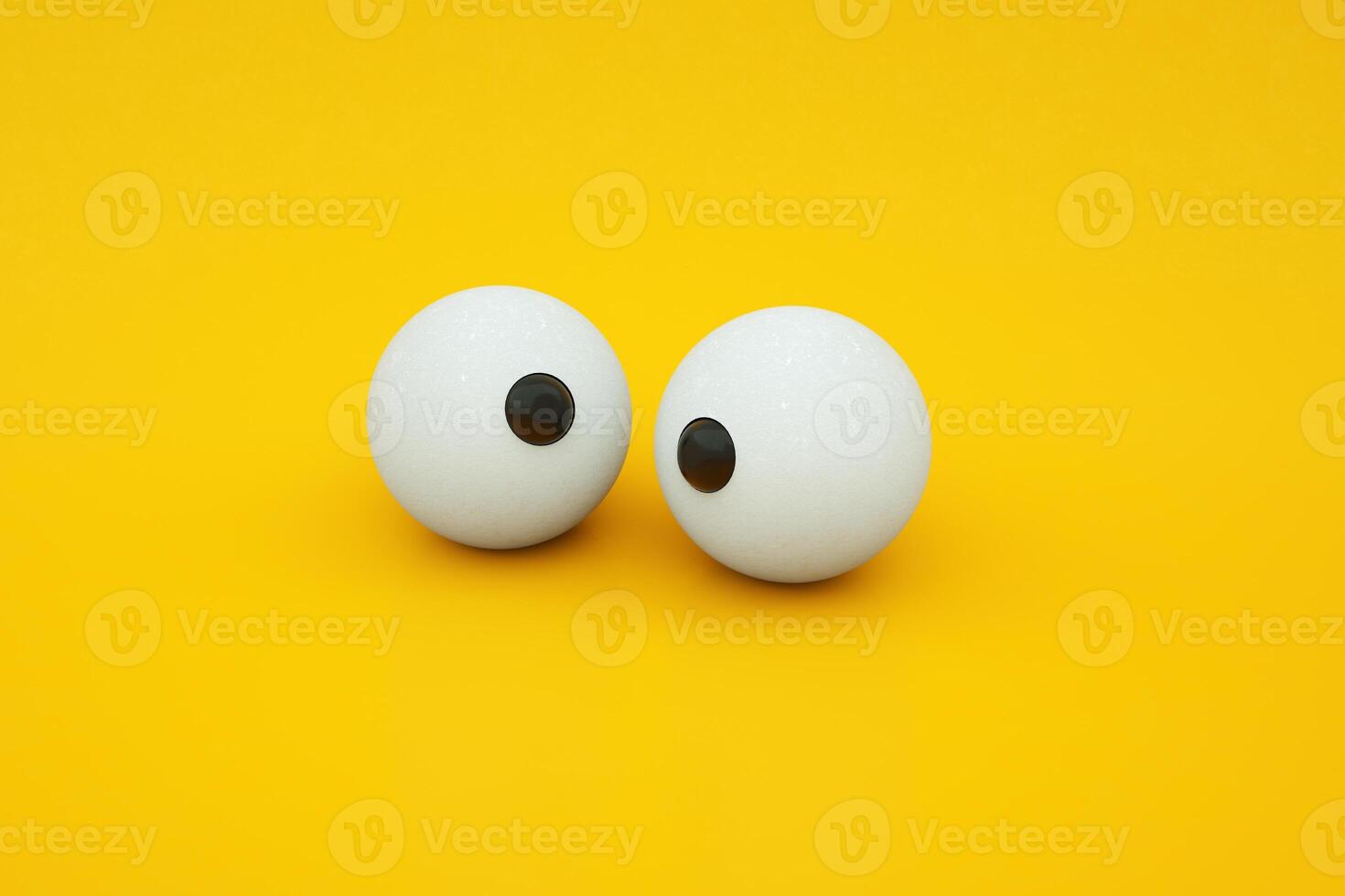 cartoon eyes over yellow photo