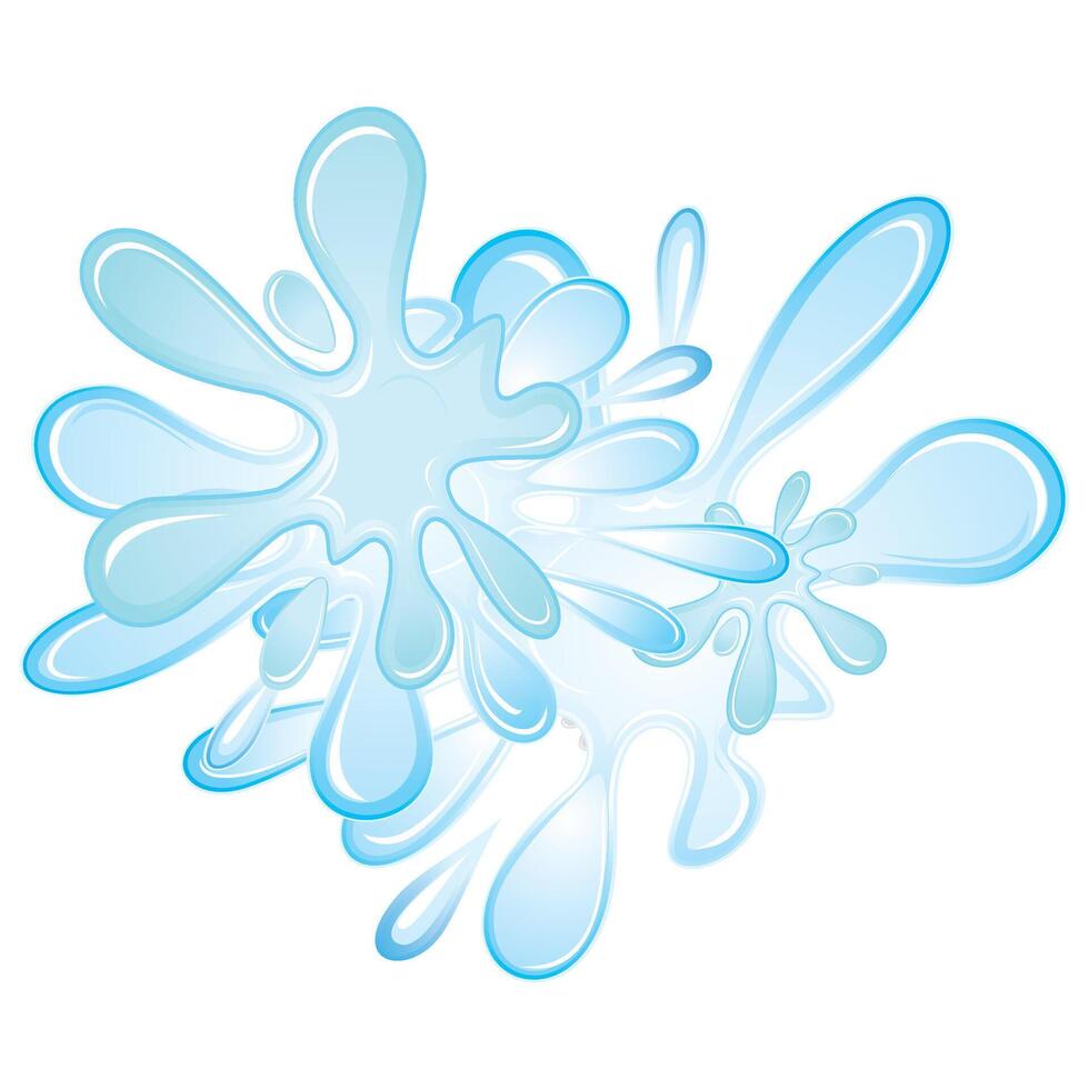 Glossy Blue Water Splashes Design vector