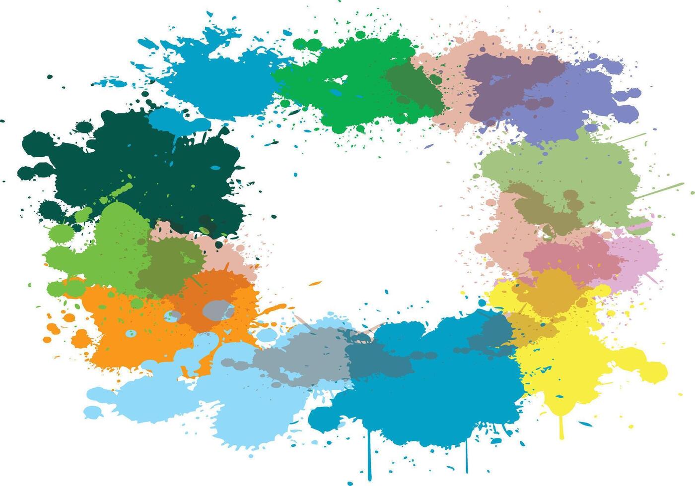 Abstract Circular Color Splash Frame vector