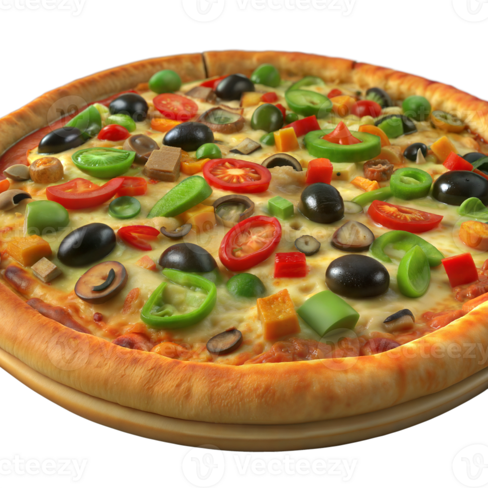 A pizza with many different vegetables on it png