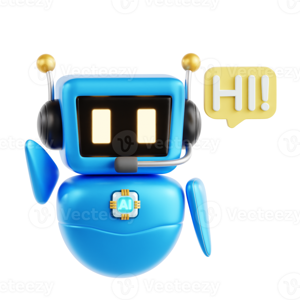 Robot Assistant 3D Icon Illustration png