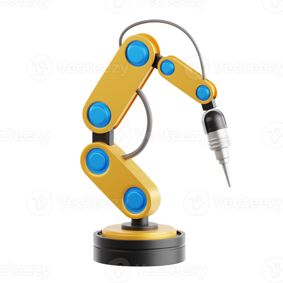 Industrial Robotic arm 3D Icon Illustration png