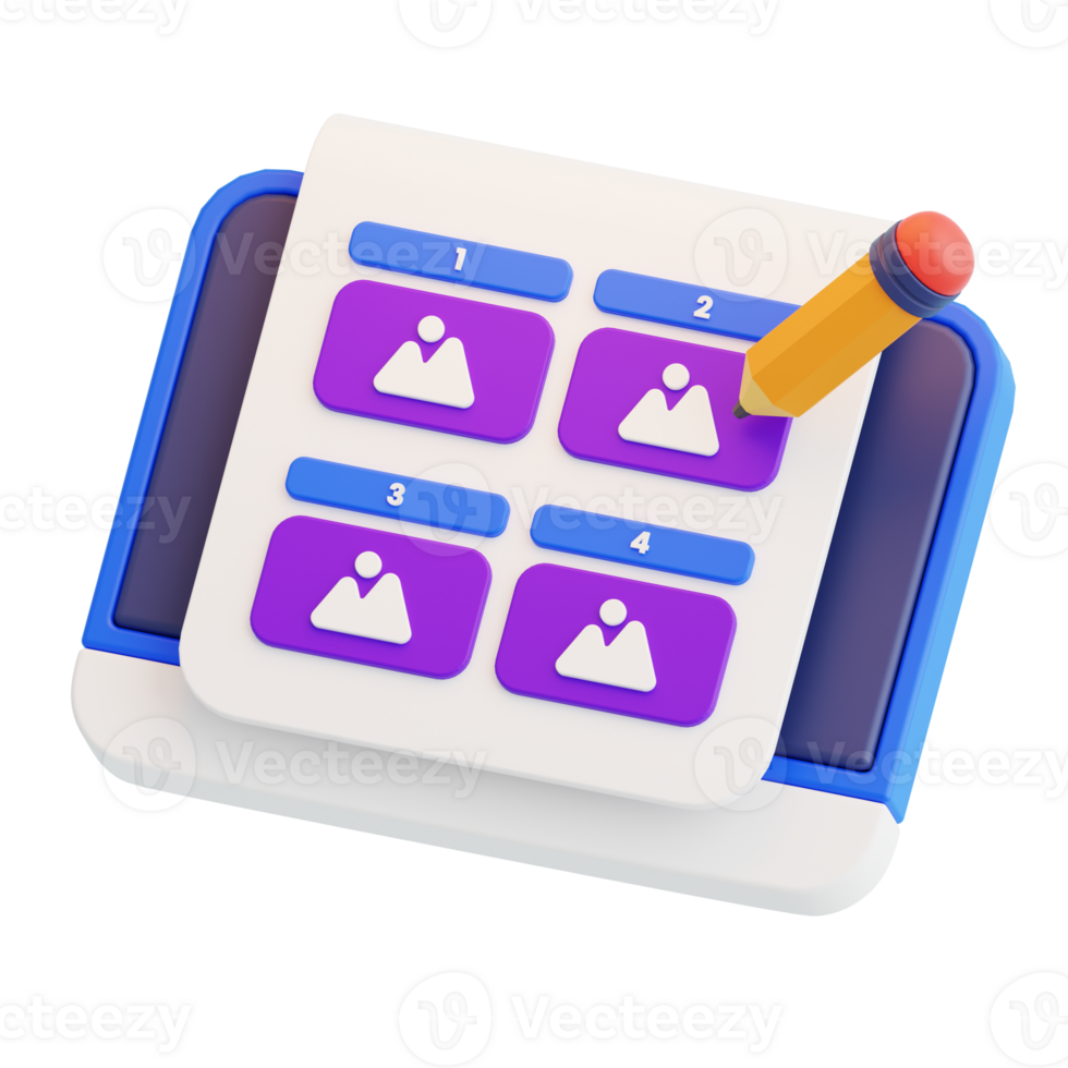 Storyboard 3D Illustration png