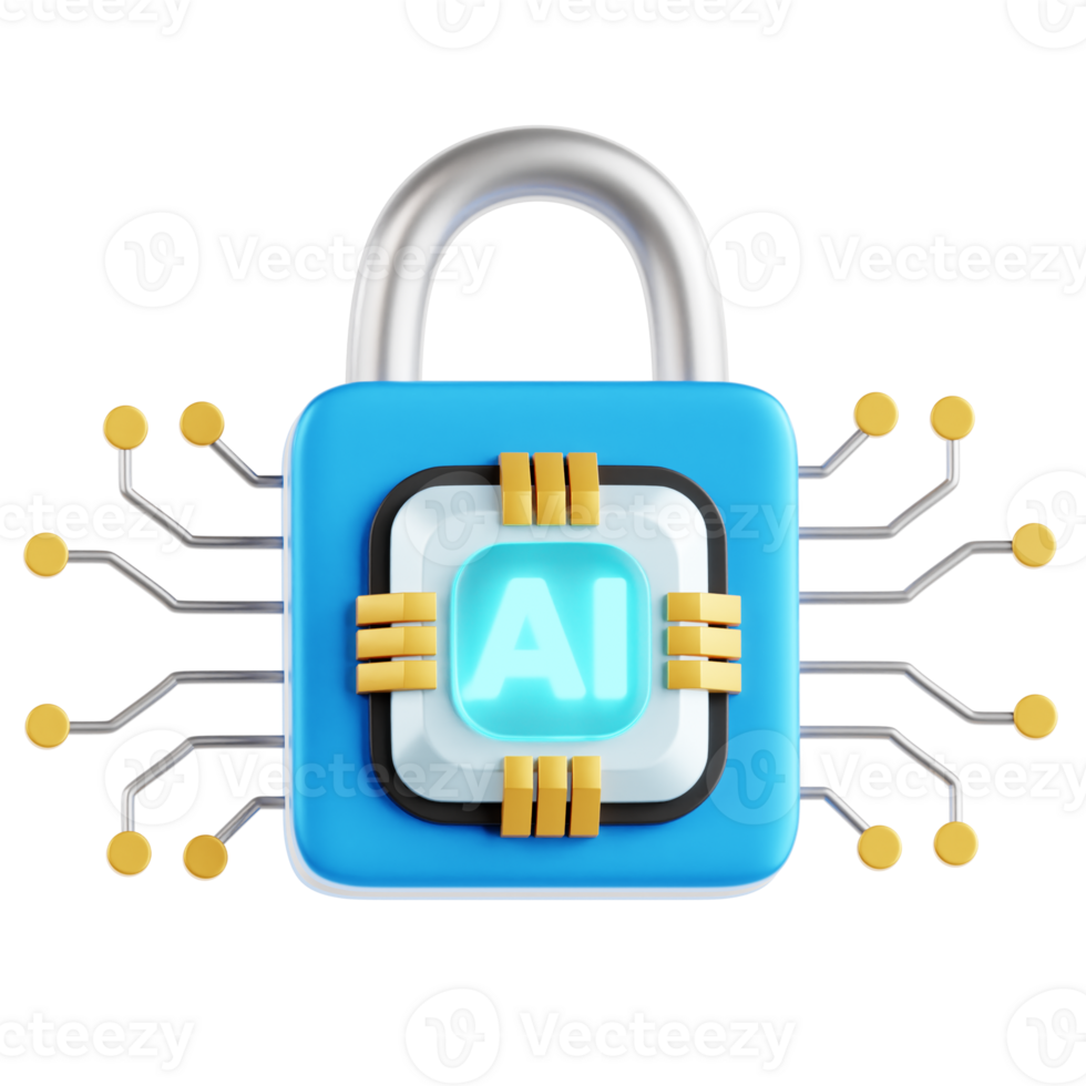 AI Security 3D Icon Illustration png
