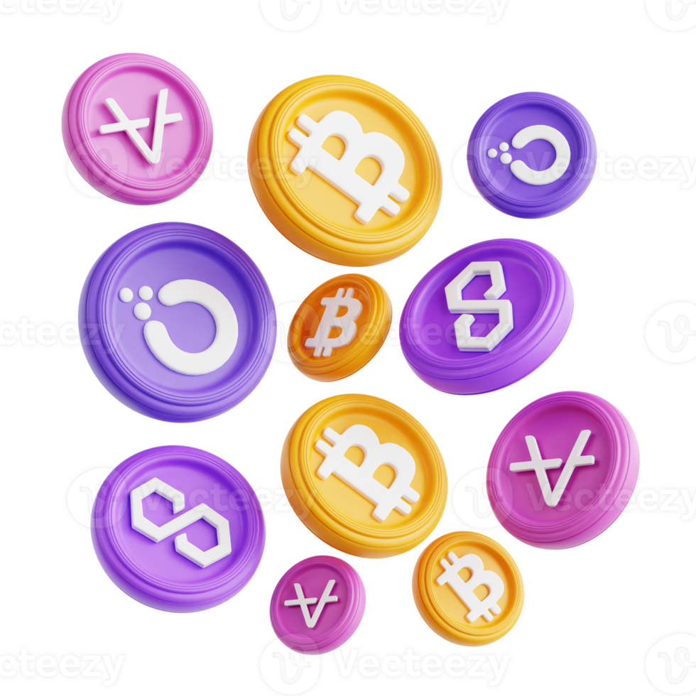 Crypto Coins Icon Illustration png