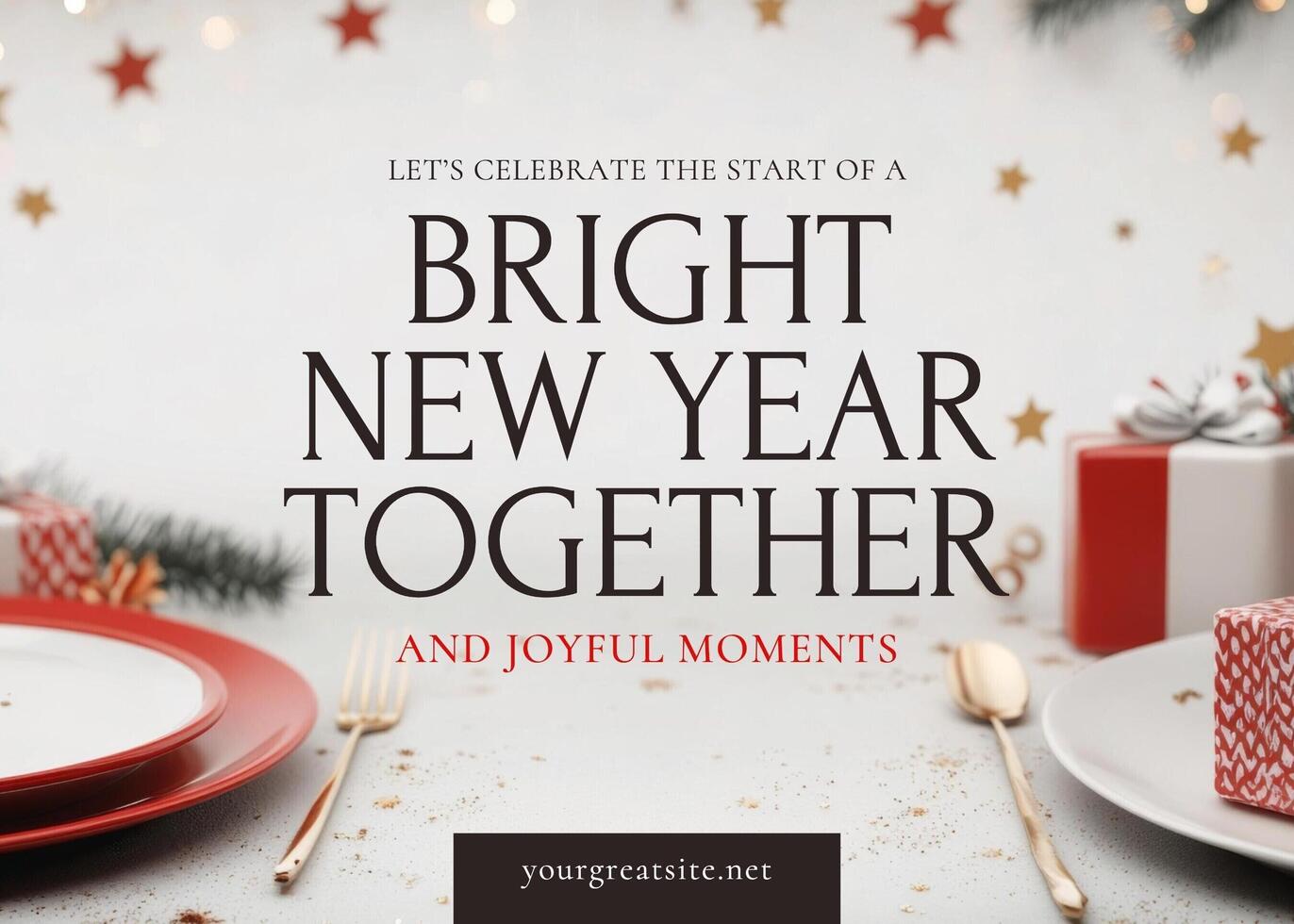 Grey Black New Year Dinner Dinner Invitation template