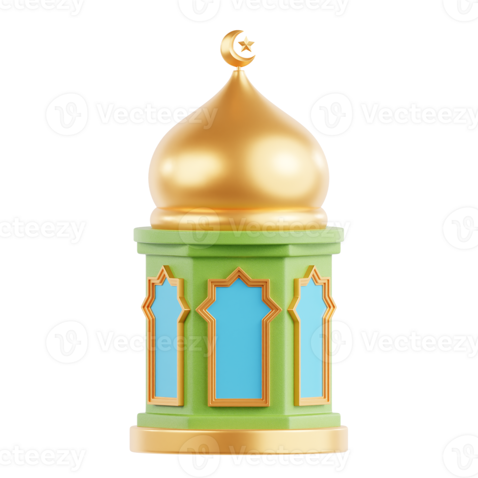 Mosque Dome 3D Ramadan Illustration png