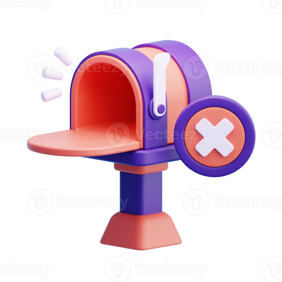 Empty Mail box 3D Icon Illustration png