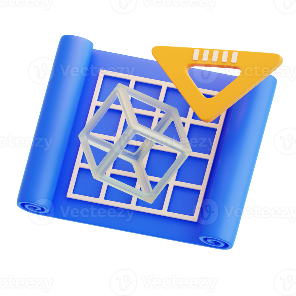 Blueprint 3D Illustration png