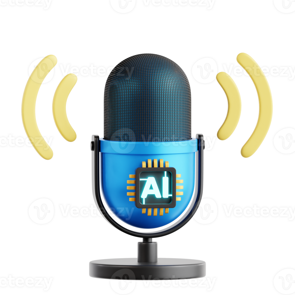 AI Voice Generator 3D Icon Illustration png