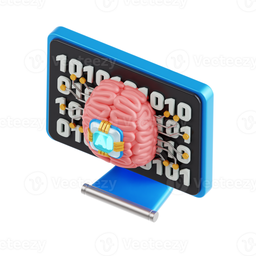 Machine Learning Isometric 3D Icon Illustration png