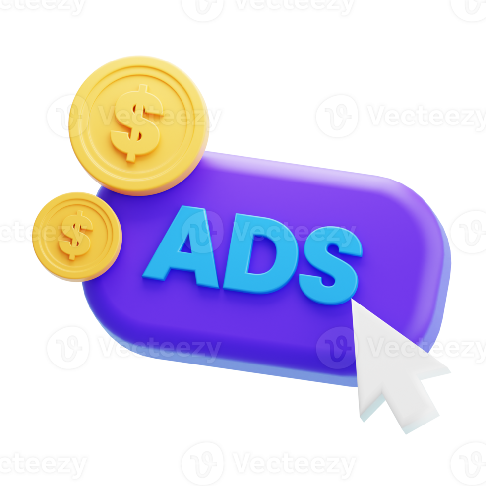 Paid Advertising 3D Illustration png