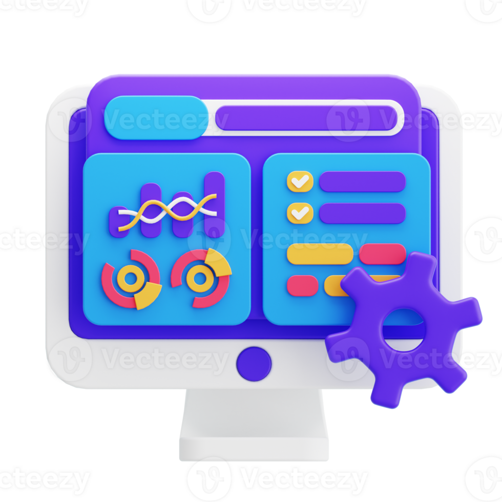 Digital Marketing Statistic Report 3D Illustration png