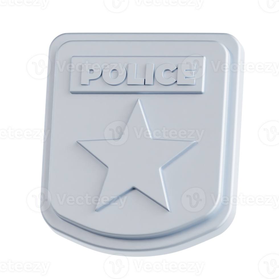 Police Badge 3D Illustration png