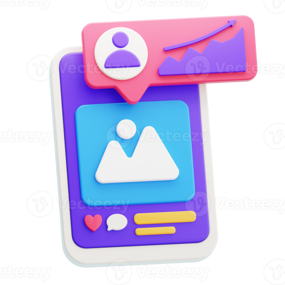 Follower Growth 3D Illustration png