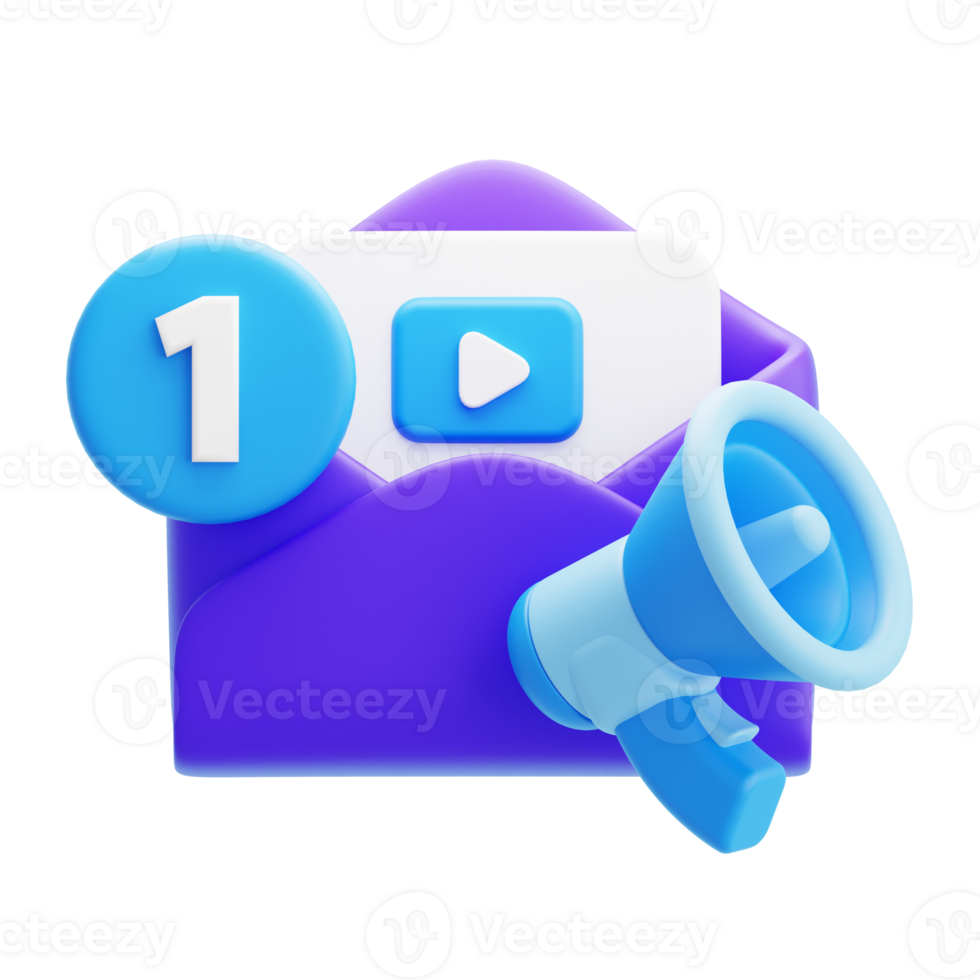 Email Marketing 3D Illustration png