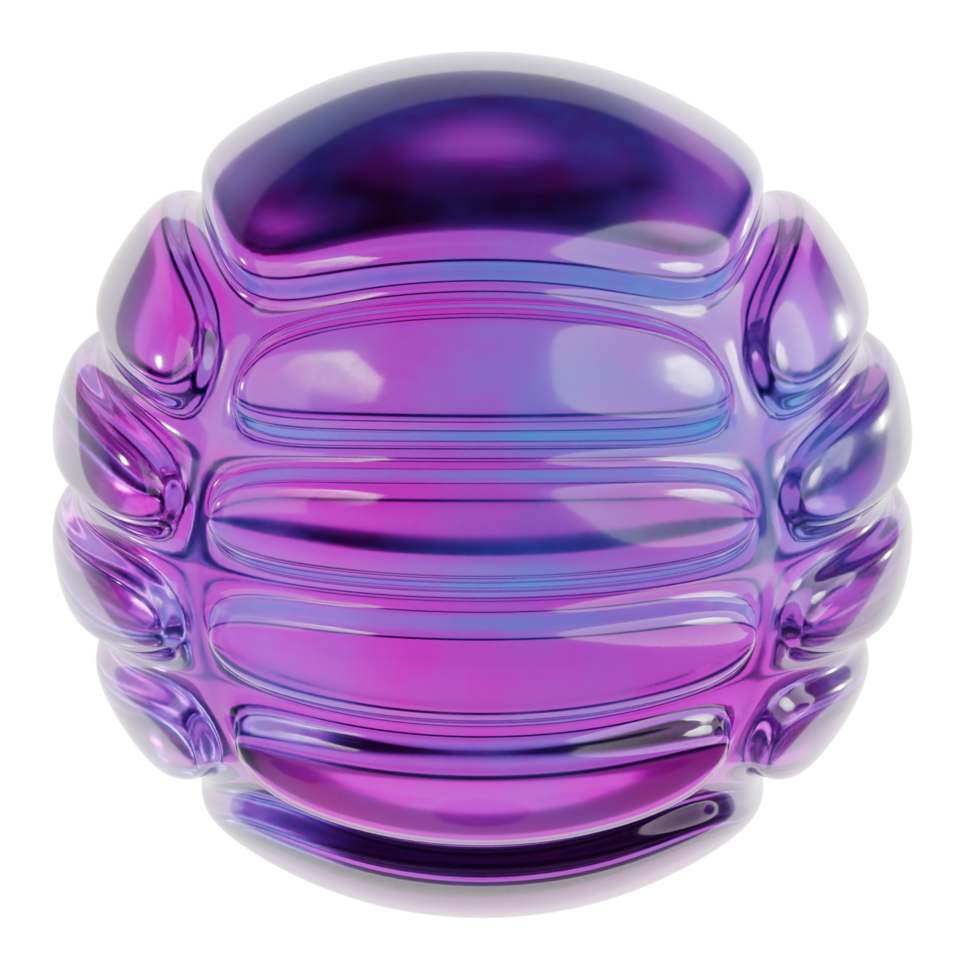 A purple and blue ball with a large hole in it png