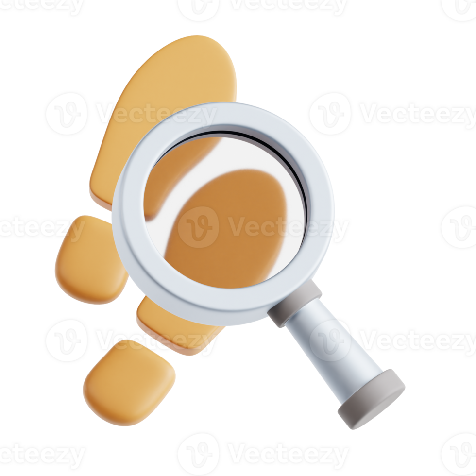 Footprint Investigation 3D Illustration png