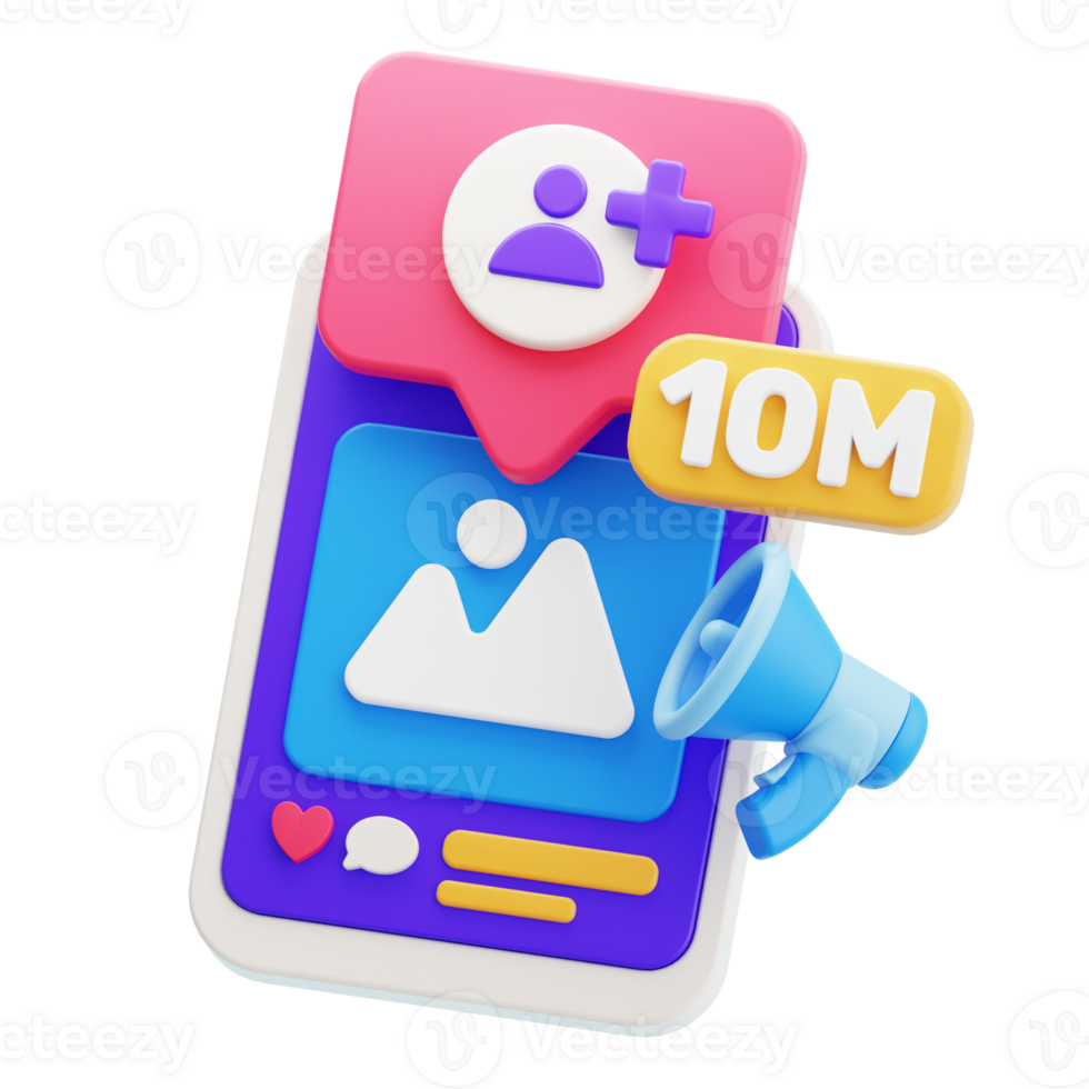 Social Media Follower 3D Illustration png