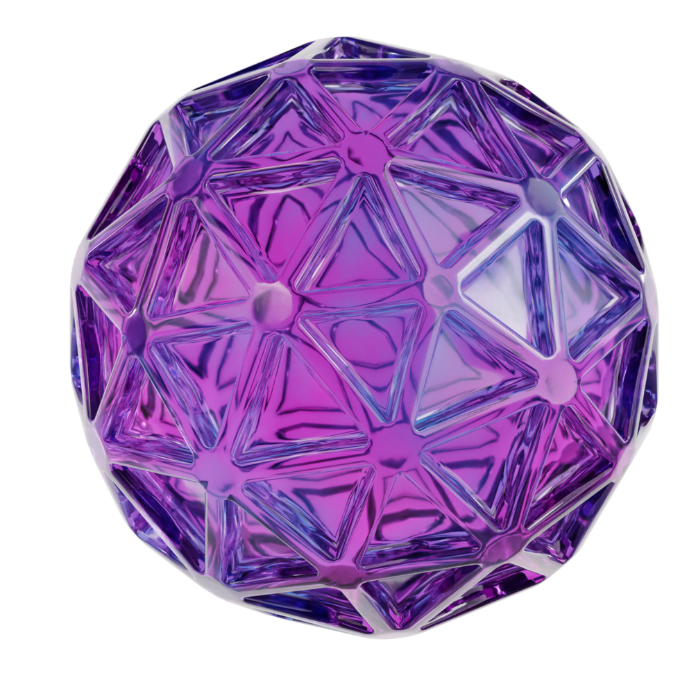 A purple glass ball with a geometric design png