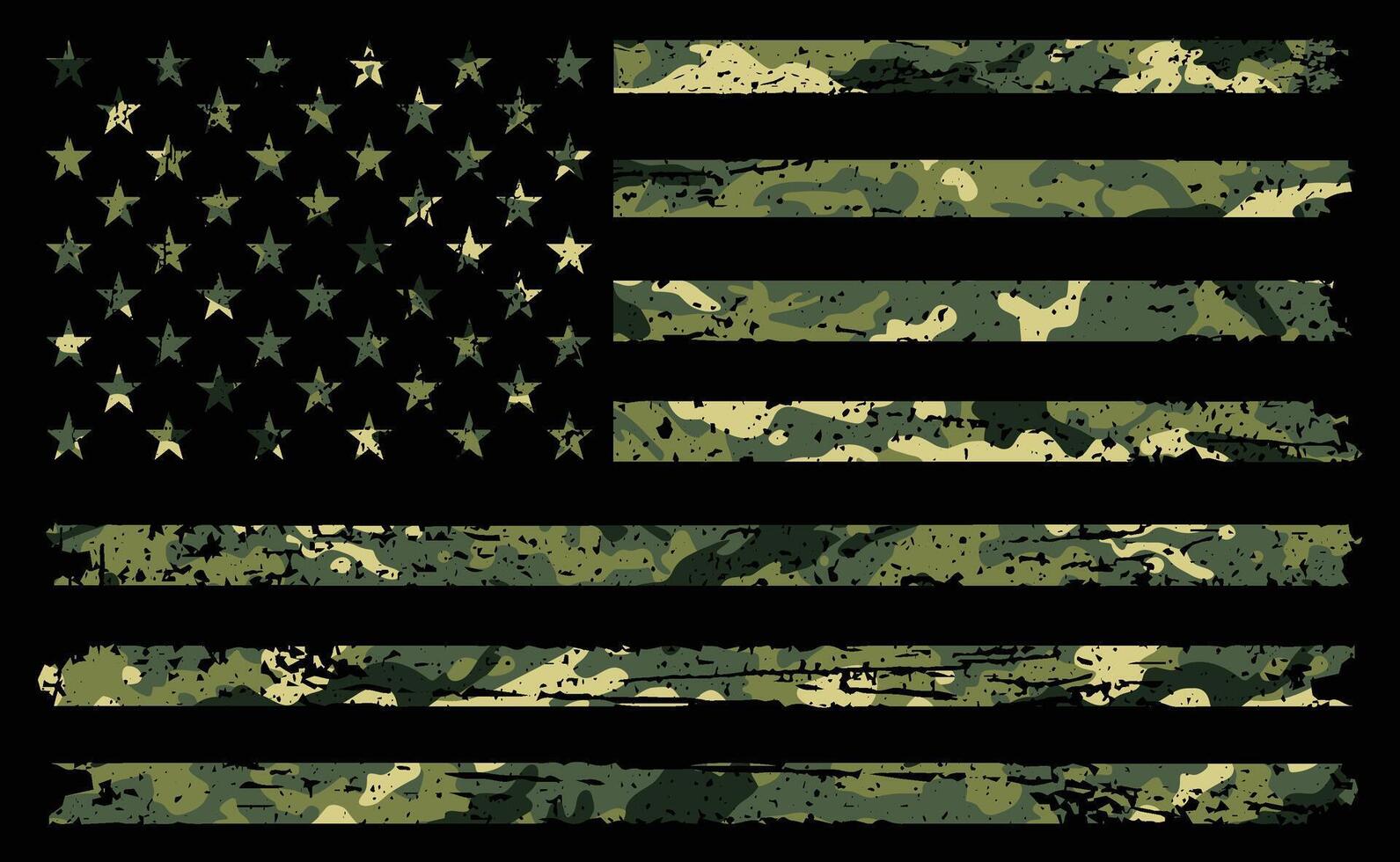 Military Camouflage. American Flag With Desert Camouflage vector