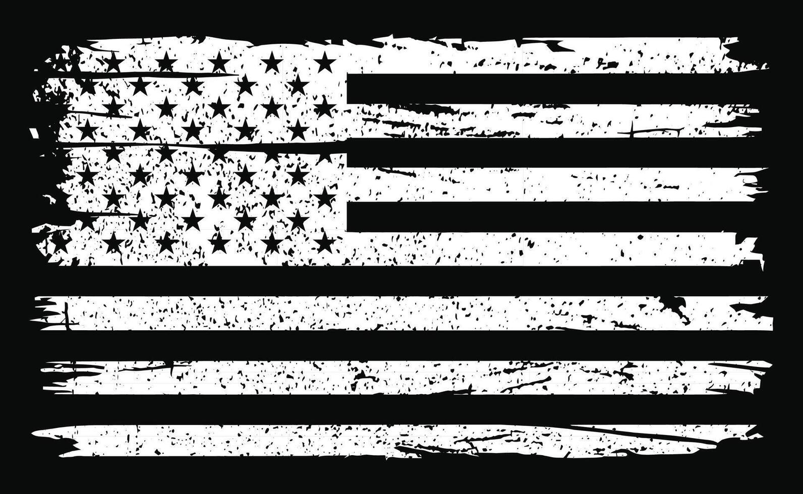 Black And White USA Flag. American Grunge Flag. vector