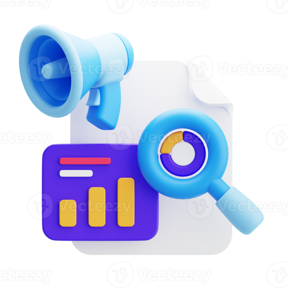 Marketing Research 3D Illustration png