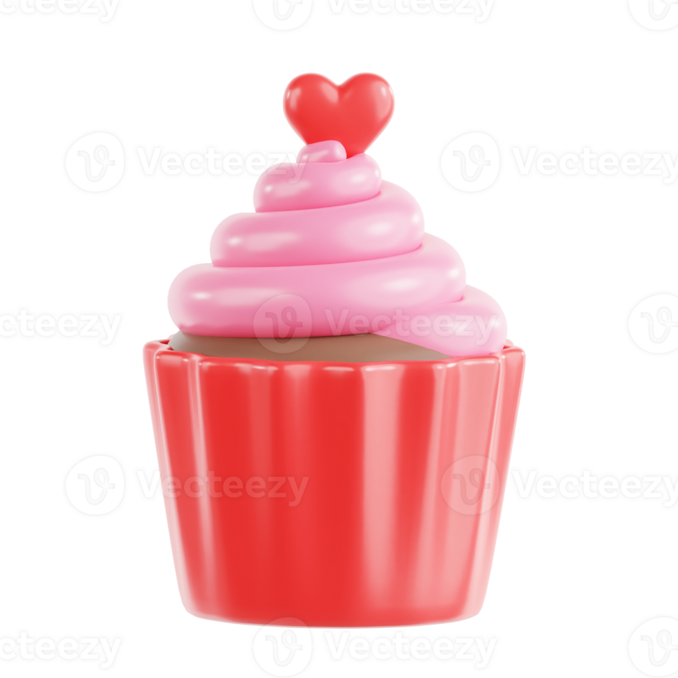 3D Valentine Cake Illustration png
