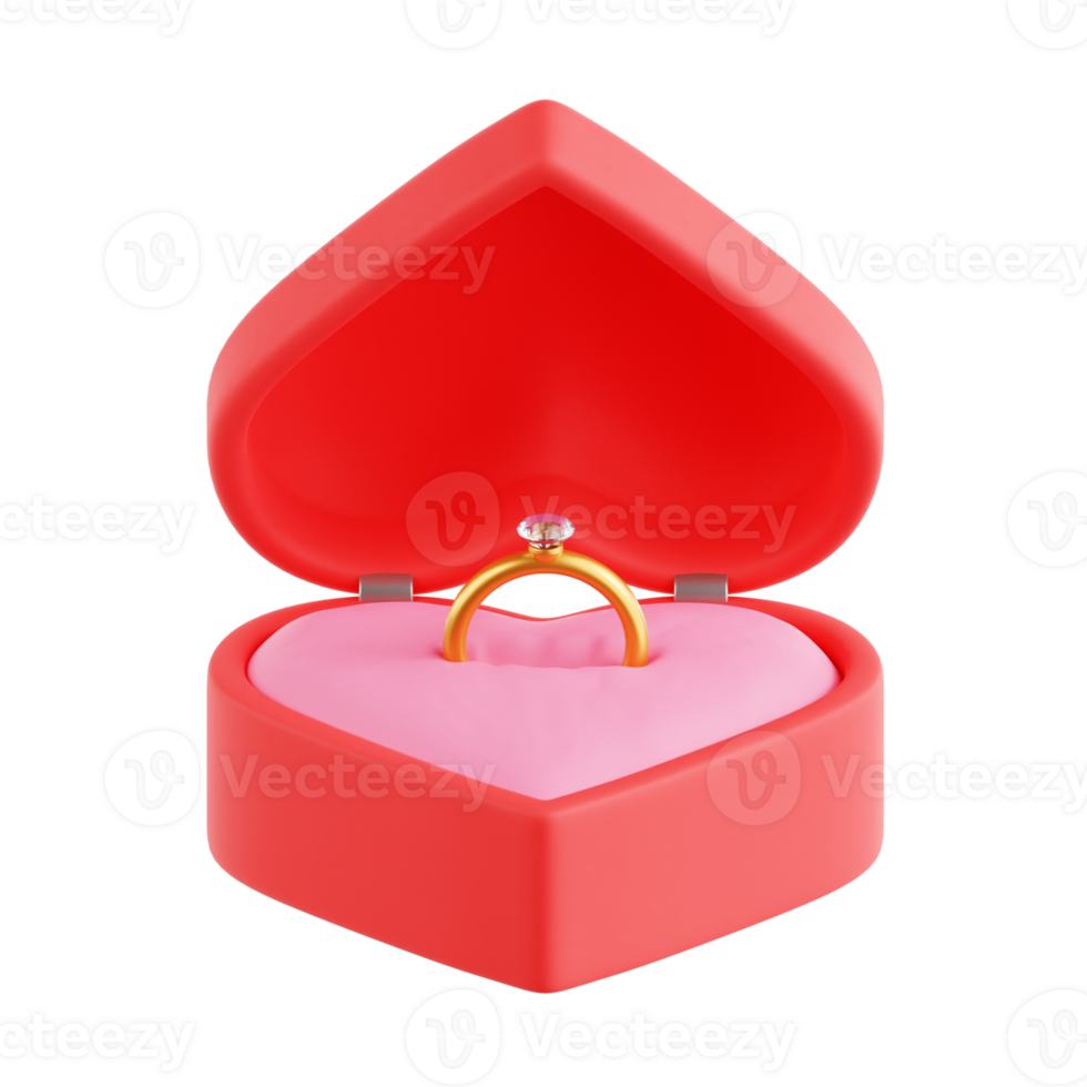 3D Ring Box Illustration png
